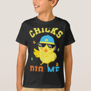 Chicks Dig Me Happy Ostereier Jagd Kinder Jungen S T-Shirt