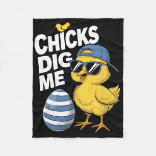 Chicks Dig Me Kleinkind Junge Osterjungen Jungen O Fleecedecke