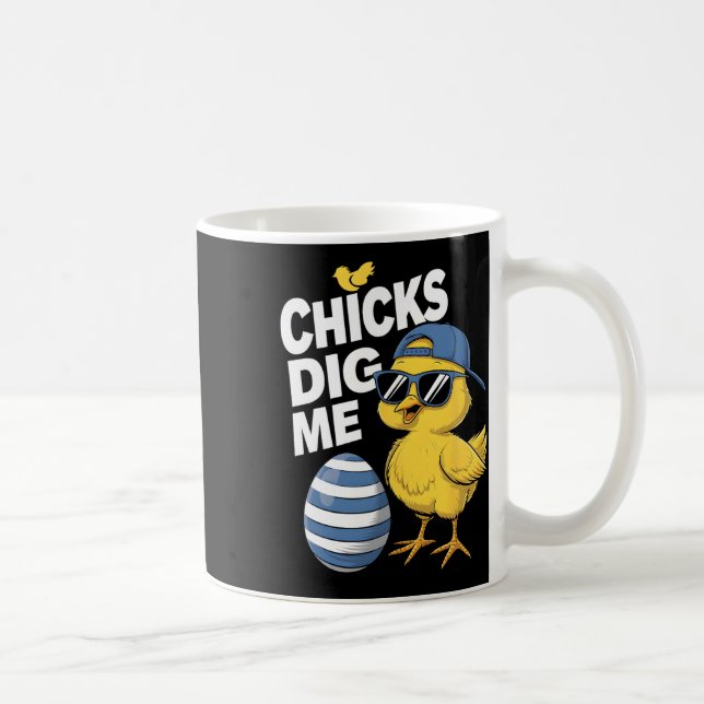 Chicks Dig Me Kleinkind Junge Osterjungen Jungen O Kaffeetasse (Rechts)