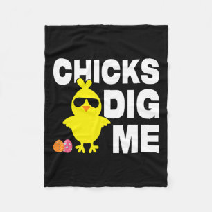 Chicks Dig Me Men Boys Funny Ostereier Jagen Fleecedecke