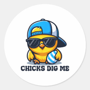 Chicks Dig Me Osterfest Für Kleinkinder Ostern Runder Aufkleber