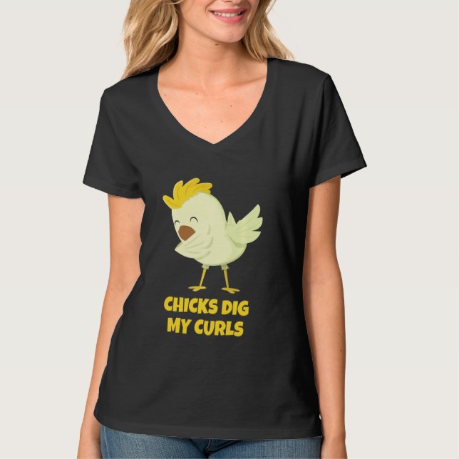 Chicks Dig My Curls Kleinkind Shirt Funny Curry (Vorderseite)