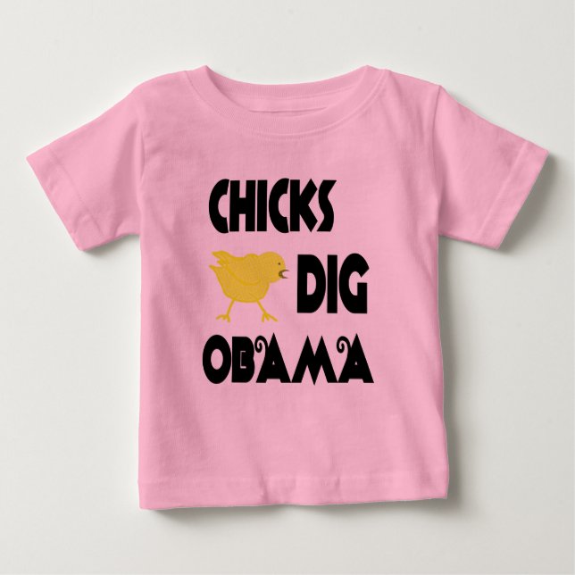 Chicks Dig Obama Girls Long Sleeve Shirt (Vorderseite)