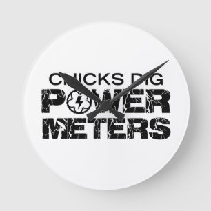 Chicks Dig Power Meters Runde Wanduhr