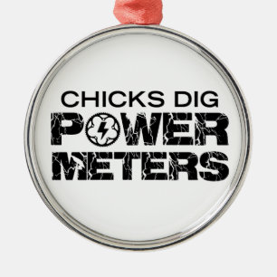 Chicks Dig Power Meters Silbernes Ornament