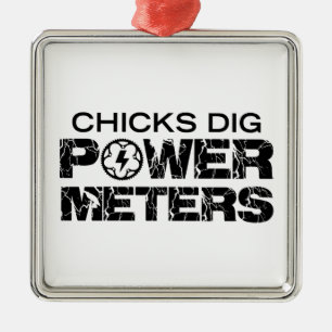 Chicks Dig Power Meters Silbernes Ornament