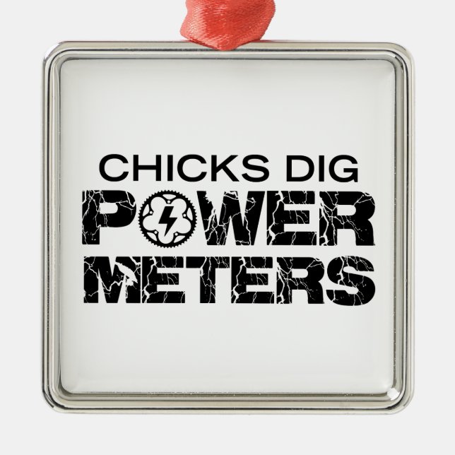 Chicks Dig Power Meters Silbernes Ornament (Vorne)