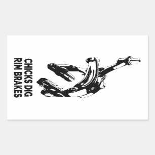 Chicks Dig Rim Brakes Rechteckiger Aufkleber