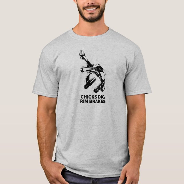 Chicks Dig Rim Brakes T-Shirt (Vorderseite)