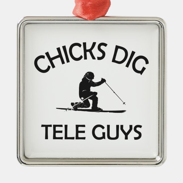 Chicks Dig Tele Typ Ornament Aus Metall (Vorne)