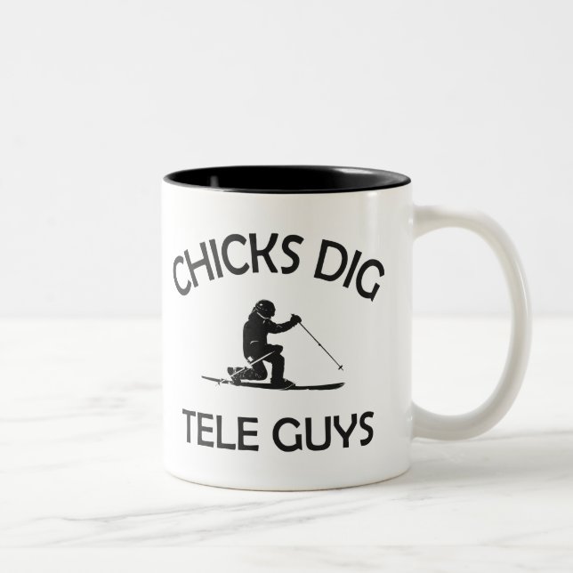 Chicks Dig Tele Typ Zweifarbige Tasse (Rechts)