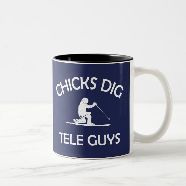 Chicks Dig Tele Typ Zweifarbige Tasse (Rechts)