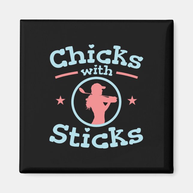 Chicks mit Sticks Golf Club Magnet (Vorne)