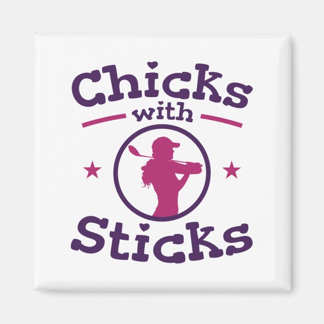 Chicks mit Sticks Golf Golf Golfer Frauen Magnet (Vorne)