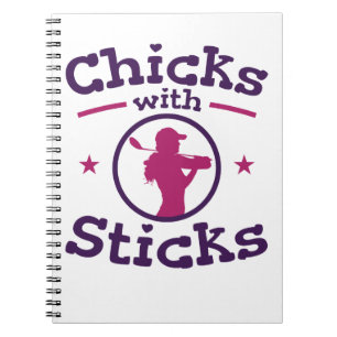 Chicks mit Sticks Golf Golf Golfer Frauen Notizblock