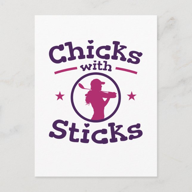 Chicks mit Sticks Golf Golf Golfer Frauen Postkarte (Vorderseite)
