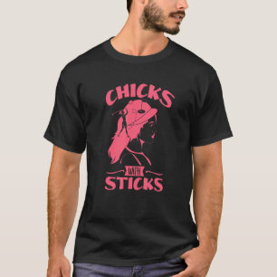 Chicks mit Stöcken Golf Cart Golfer Kostüme Frauen T-Shirt