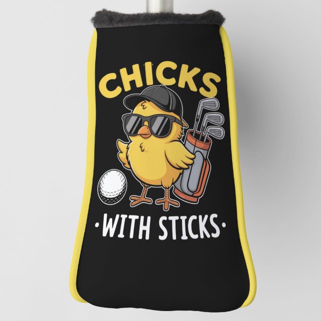 Chicks with Sticks Golfer Girl Golf Club Golfing Headcover (Rotieren 90)