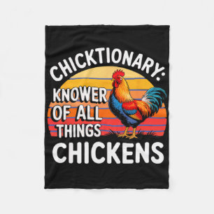 Chicktionary Kenner von Hühnern Wörterbuch Wissen Fleecedecke