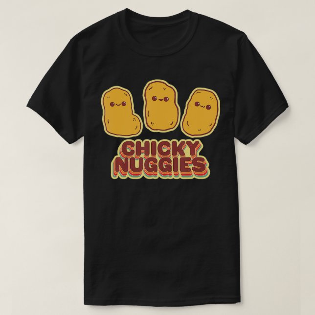 Chicky Nuggies Retro Kawaii Chicken Nugget T-Shirt (Design vorne)