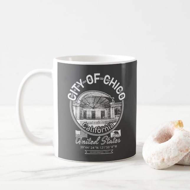 CHICO BUTTE KALIFORNIA - CHICO CITY PLAZA KAFFEETASSE (Mit Donut)