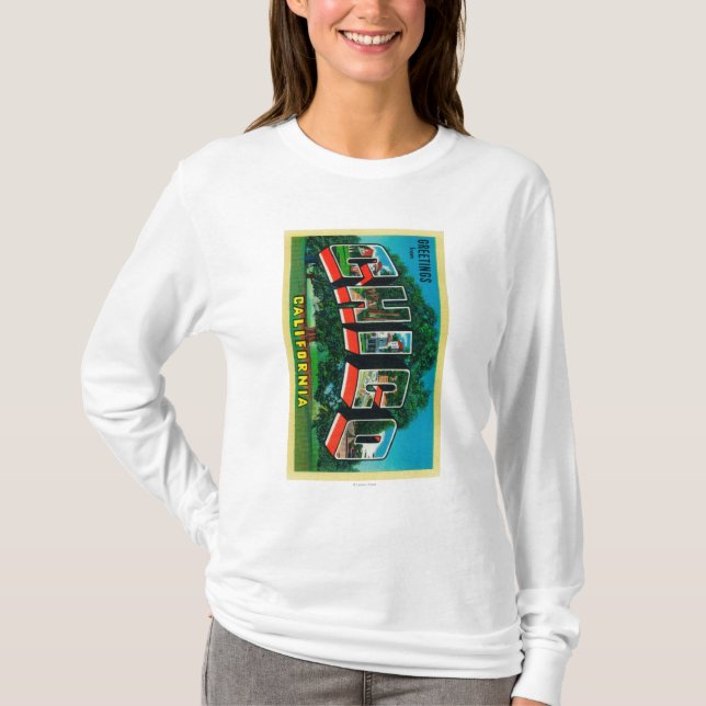 Chico, Kalifornien - große Buchstabe-Szenen T-Shirt (Vorderseite)