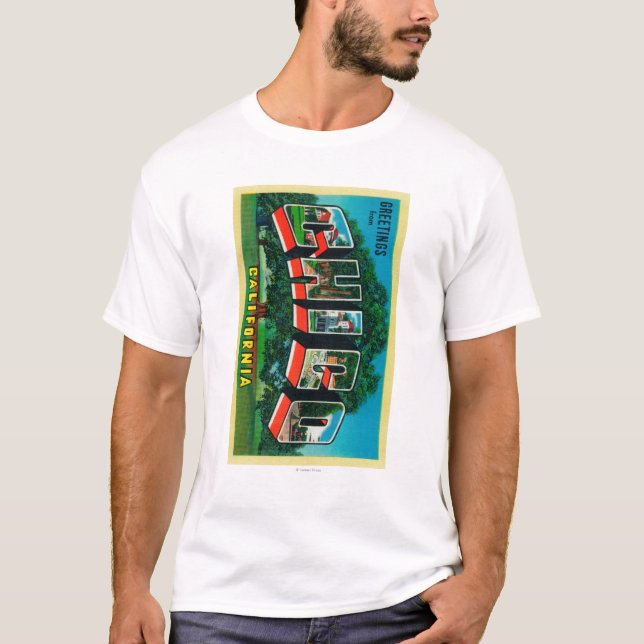 Chico, Kalifornien - große Buchstabe-Szenen T-Shirt (Vorderseite)
