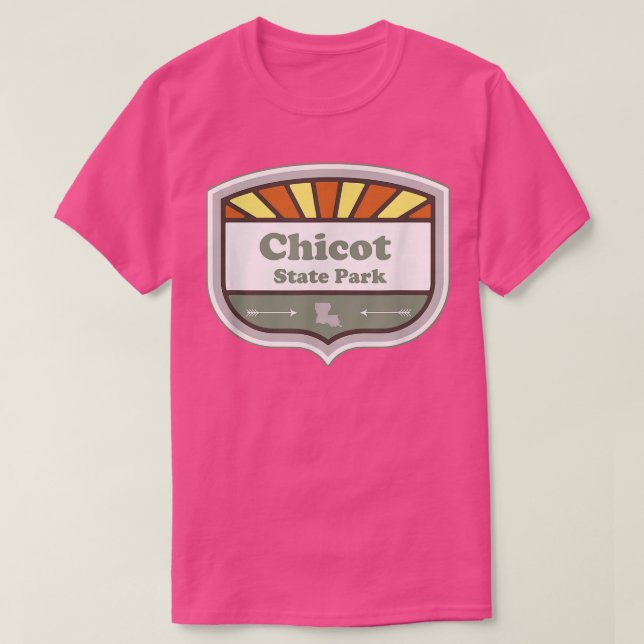 Chicot Staat Park Louisiana Abzeichen Locarno T-Shirt (Design vorne)