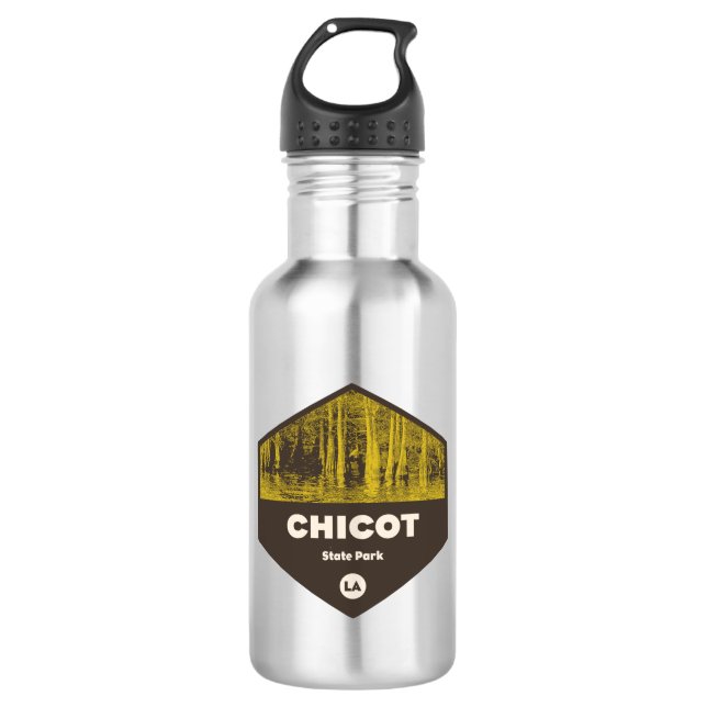 Chicot Staat Park Louisiana Edelstahlflasche (Vorderseite)