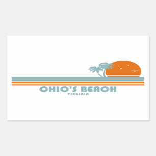 Chic's Beach Virginia Sun Palm Trees Rechteckiger Aufkleber