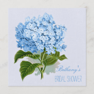 ChicVintages blaues Hydrangea-Blumen-Brautparty Einladung