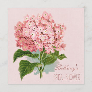 ChicVintages rosa Hydrangea-Blumen-Brautparty Einladung