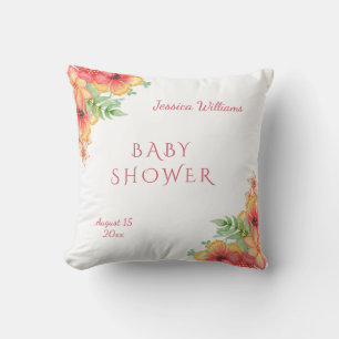 Chicwatercolor-Ecken-Blumen-Baby-Dusche Kissen