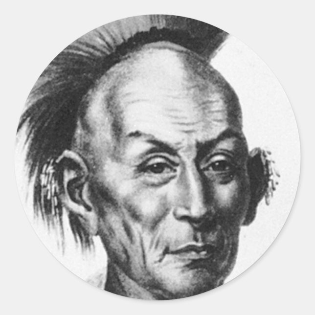 Chief Black Hawk Runder Aufkleber (Vorderseite)