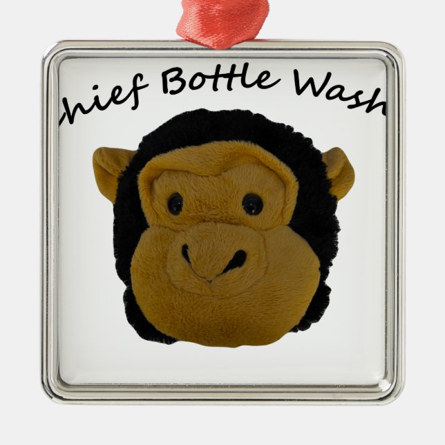Chief Bottle Washer Silbernes Ornament (Vorne)