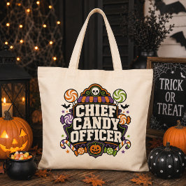Chief Candy Officer Halloween-Abzeichen-Design Tragetasche