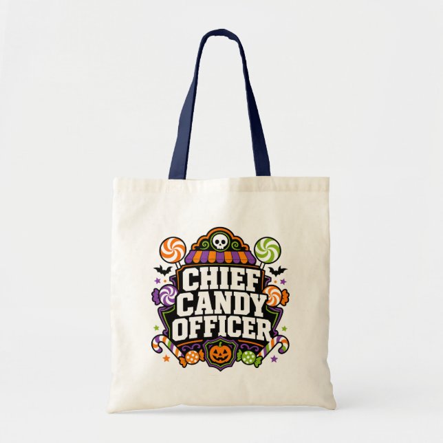 Chief Candy Officer Halloween-Abzeichen-Design Tragetasche (Vorne)