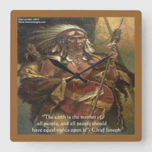 Chief Joseph Mutter Erde Zitat Wall Clock Quadratische Wanduhr