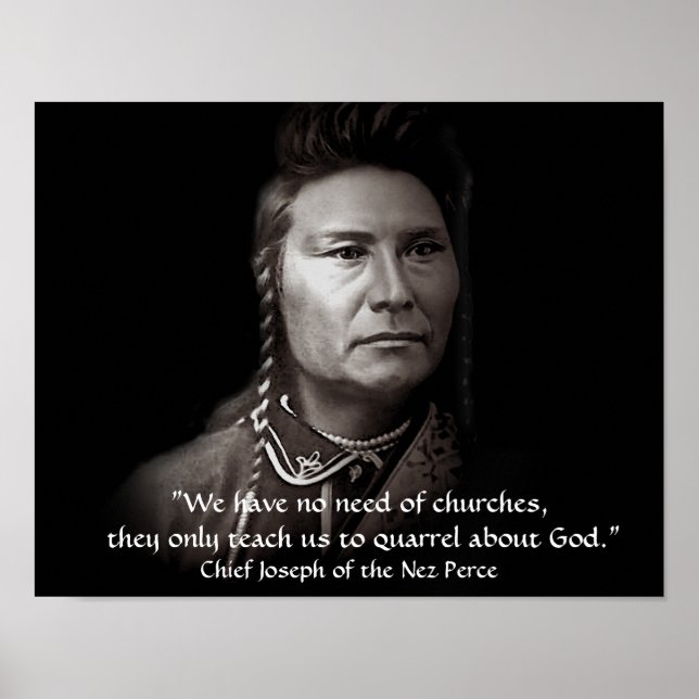 Chief Joseph, The Nez Perce Amerikanische Ureinwoh Poster (Vorne)