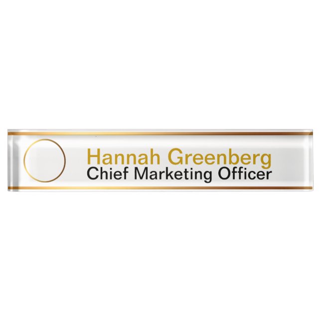 Chief Marketing Officer Gold Desk Name Plate 3 Namensplakette (Vorderseite)