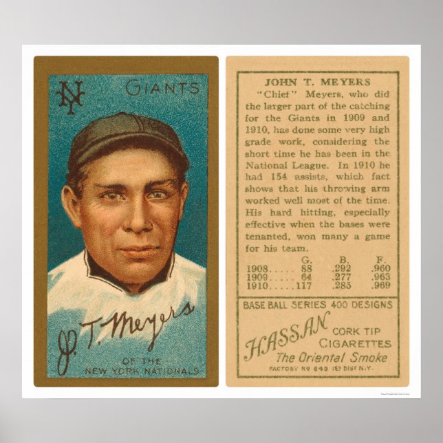 Chief Meyers Giants Baseball 1911 Poster (Vorne)
