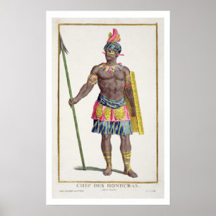 Chief of the Hondurans, 1780 (coloured engraving) Poster