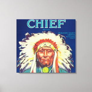 Chief Orange LabelRedlands, CA Leinwanddruck