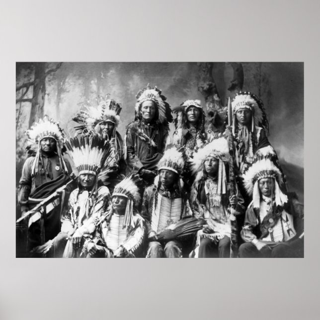 Chief Red Cloud mit anderen Chefs: 1899 Poster (Vorne)