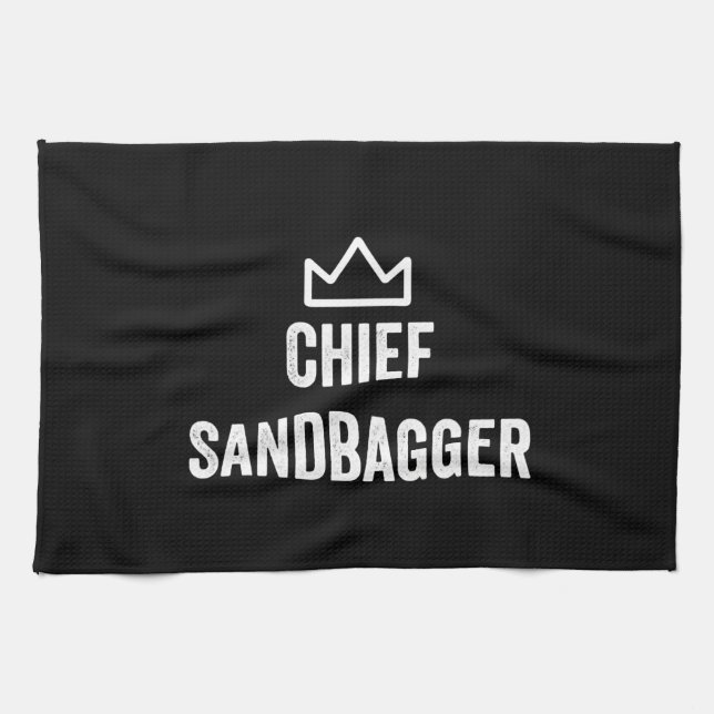 Chief Sandbagger Golf Meme Bjj Schach Sandbag Geschirrtuch (Horizontal)