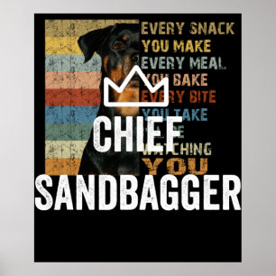 Chief Sandbagger Golf Meme Bjj Schach Sandbag Poster