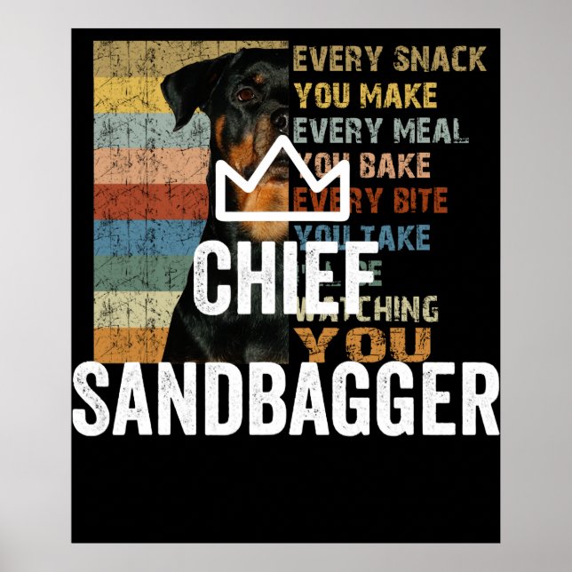 Chief Sandbagger Golf Meme Bjj Schach Sandbag Poster (Vorne)