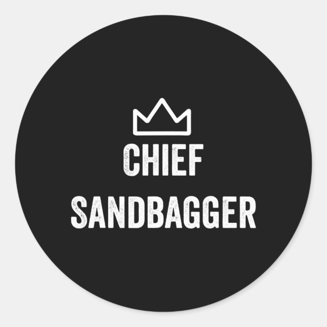 Chief Sandbagger Golf Meme Bjj Schach Sandbag Runder Aufkleber (Vorderseite)