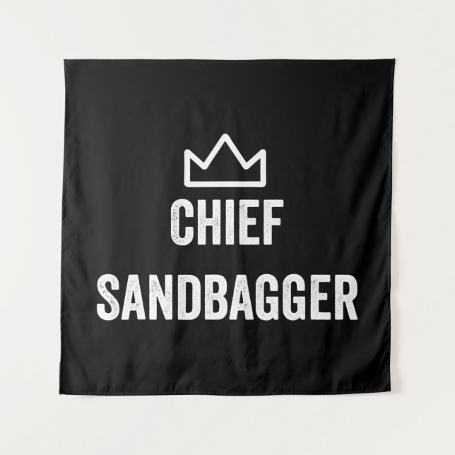 Chief Sandbagger Golf Meme Bjj Schach Sandbag Wandteppich (Vorderseite)
