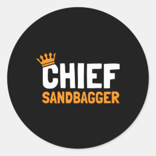 Chief Sandbagger Golf - Uni-Erwachsene Runder Aufkleber